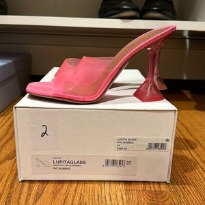 37 Amina Muaddi Lupita Glass in “bubble”